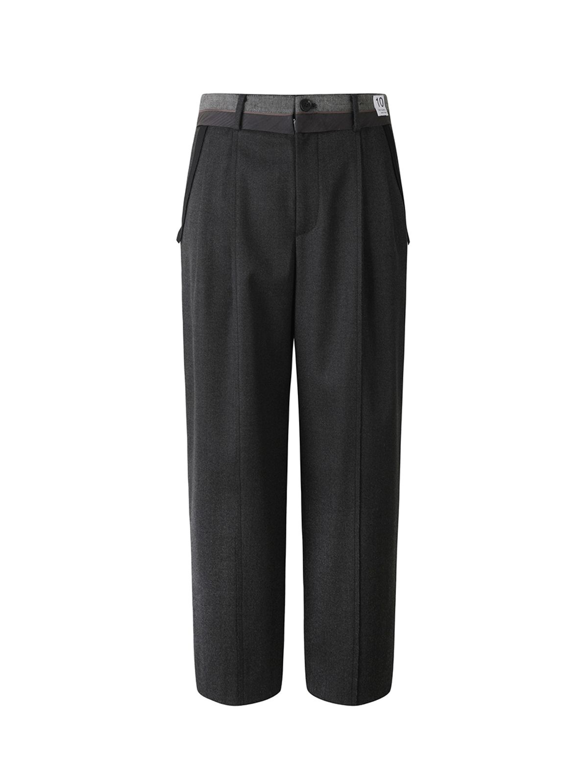 래코드(RECODE) Raw Edged Tape Detail Wool Pants_RKPAW23609GYX