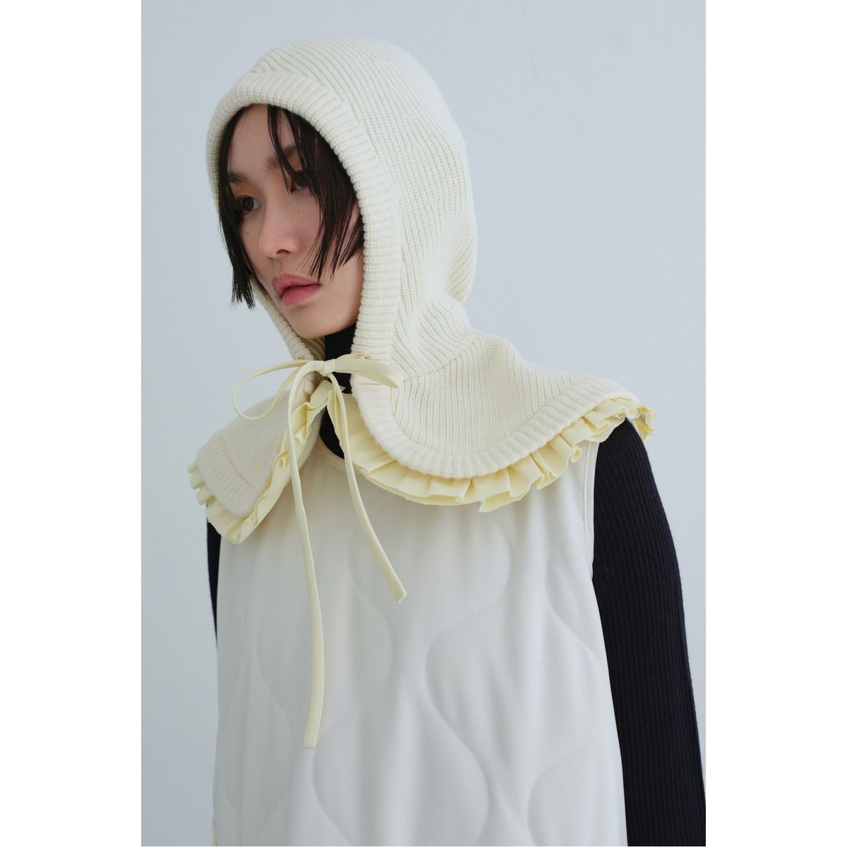 래코드(RECODE) Round Collar Hoodie Balaclava_R0WAW23109IVX