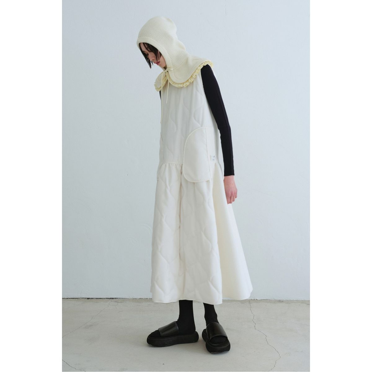 래코드(RECODE) Round Collar Hoodie Balaclava_R0WAW23109IVX