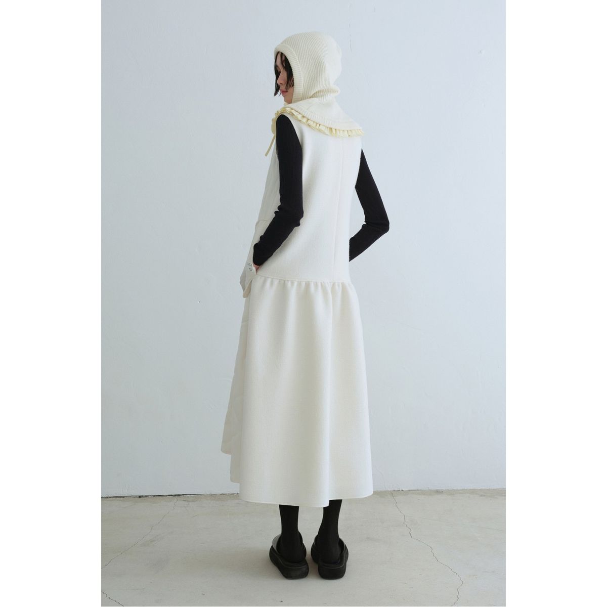 래코드(RECODE) Round Collar Hoodie Balaclava_R0WAW23109IVX