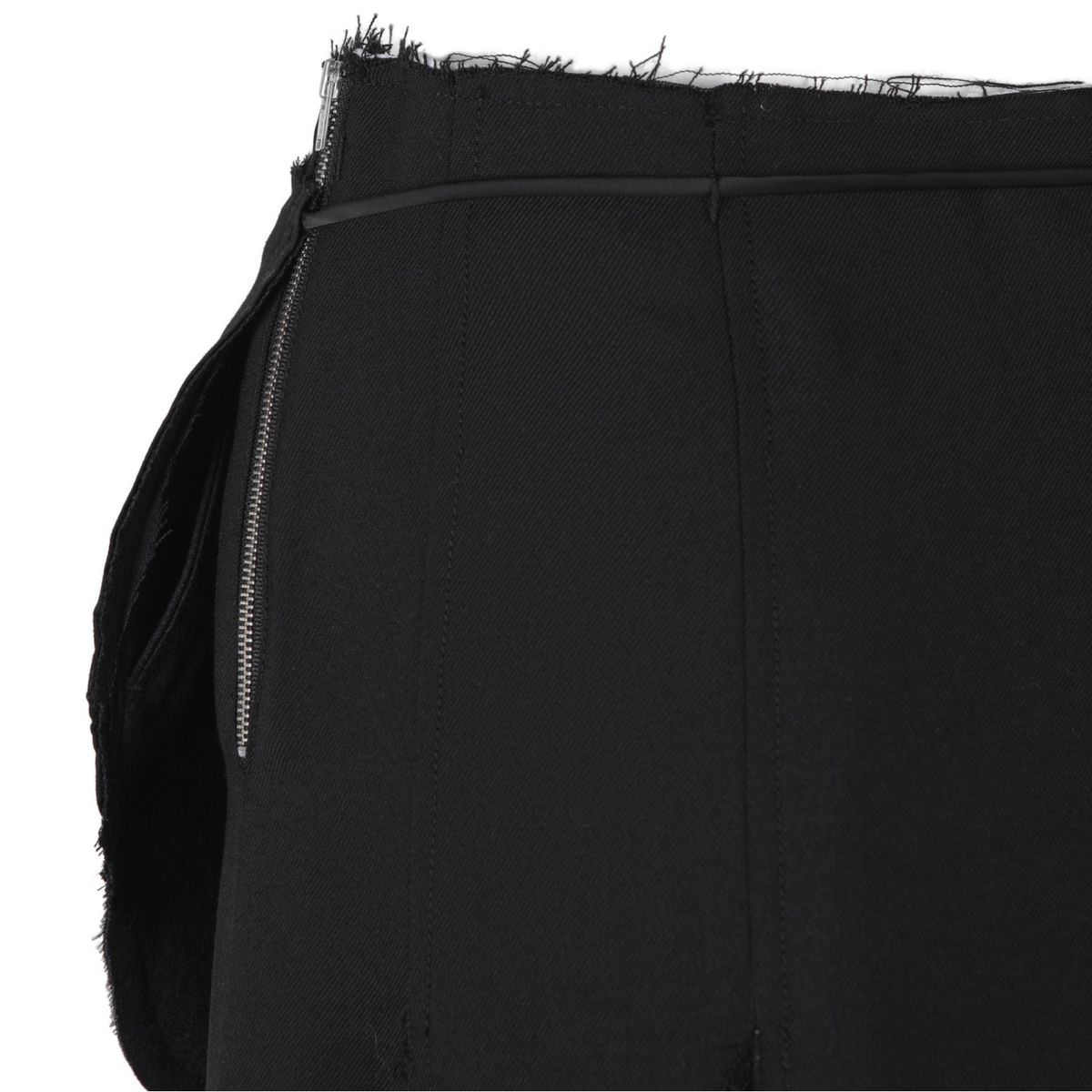 래코드(RECODE) Raw Edge Detail Flare Long Skirt_RQKAW23542BKX