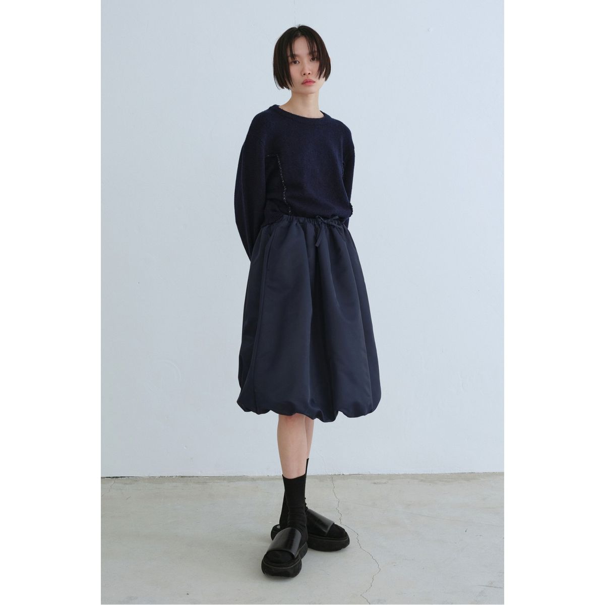 래코드(RECODE) Raw Edged Detail Knit Top_R0WAW23107NYX