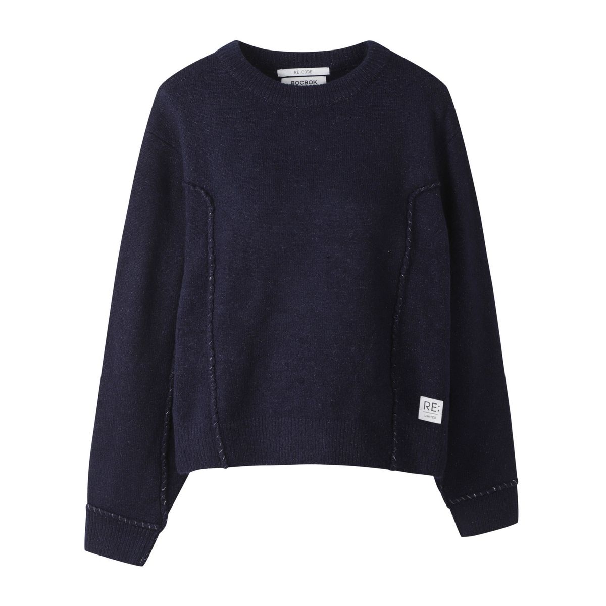 래코드(RECODE) Raw Edged Detail Knit Top_R0WAW23107NYX