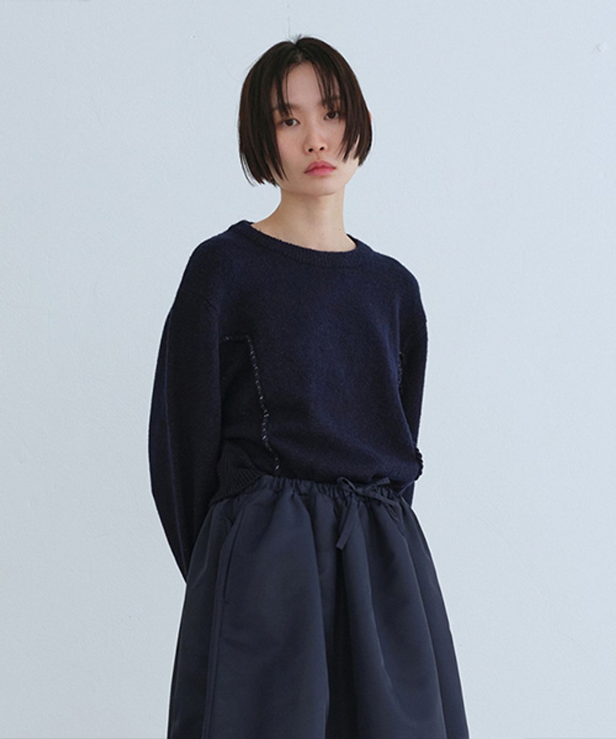 래코드(RECODE) Raw Edged Detail Knit Top_R0WAW23107NYX