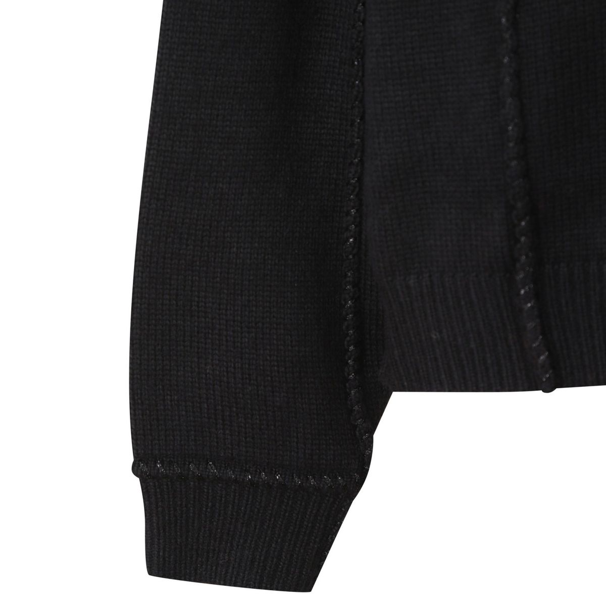 래코드(RECODE) Raw Edged Detail Knit Top_R0WAW23107BKX