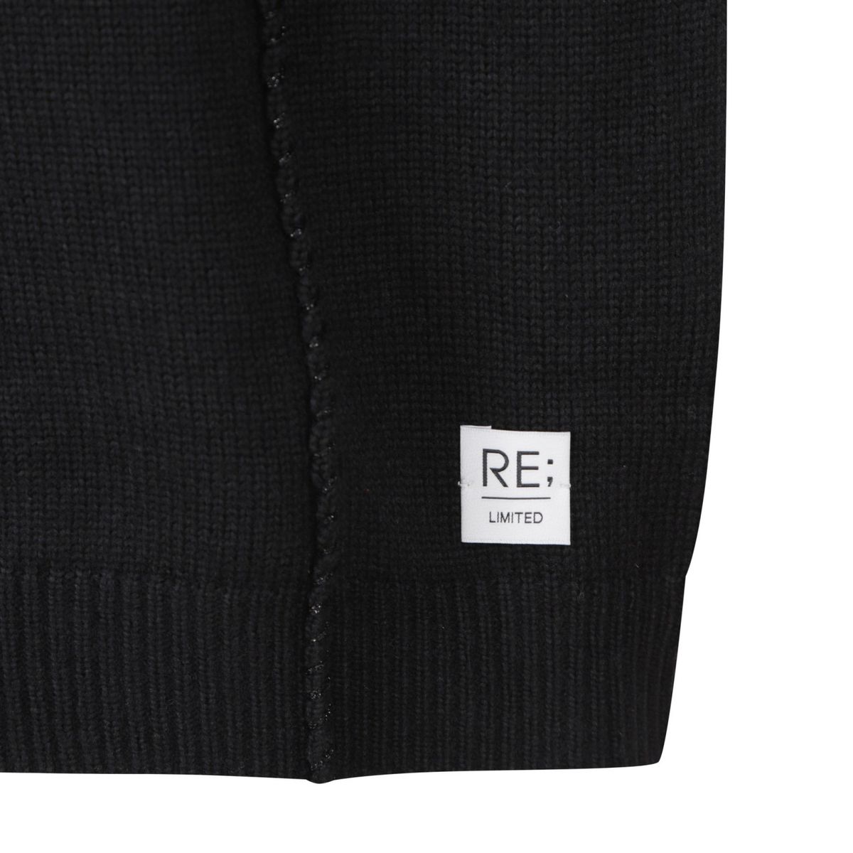 래코드(RECODE) Raw Edged Detail Knit Top_R0WAW23107BKX