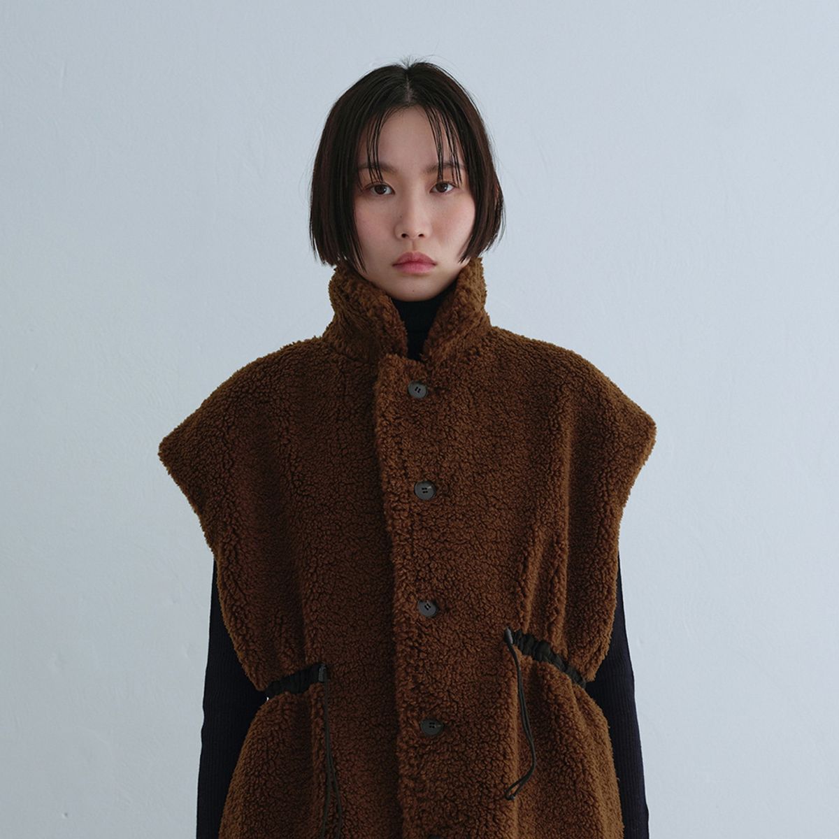 래코드(RECODE) Over Sized Shearing Vest_RQVAW23534BRX