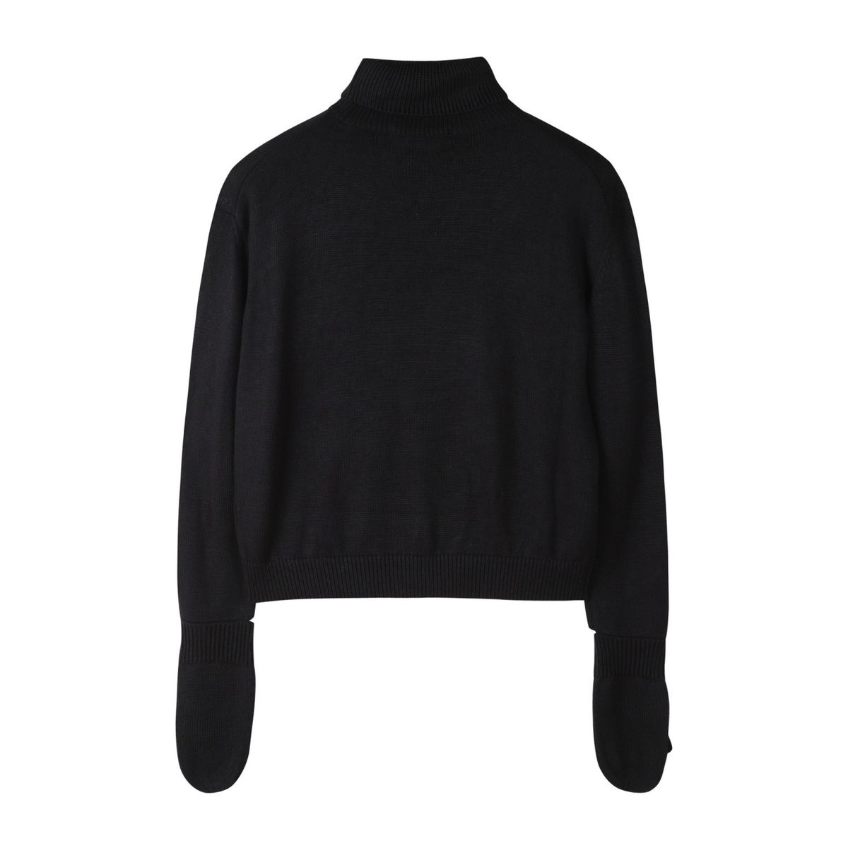 래코드(RECODE) Gloves Mixed Turtle Neck Knit Top_R0WAA23101BKX