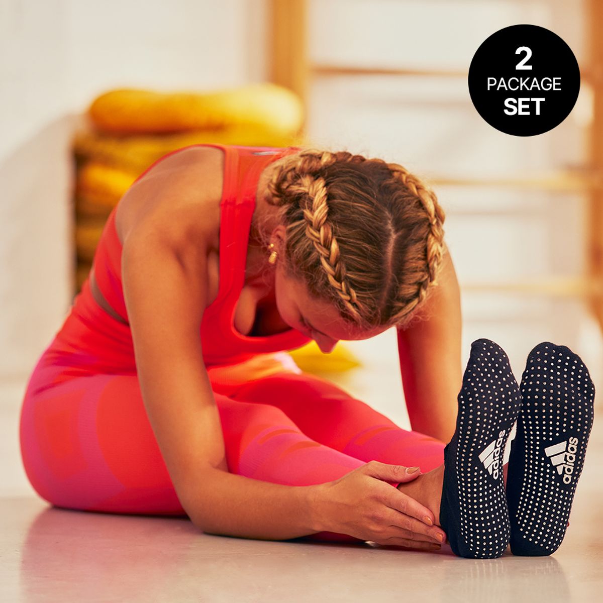 아디다스 피트니스(ADIDAS FITNESS) 필라테스 요가 양말 2팩 세트