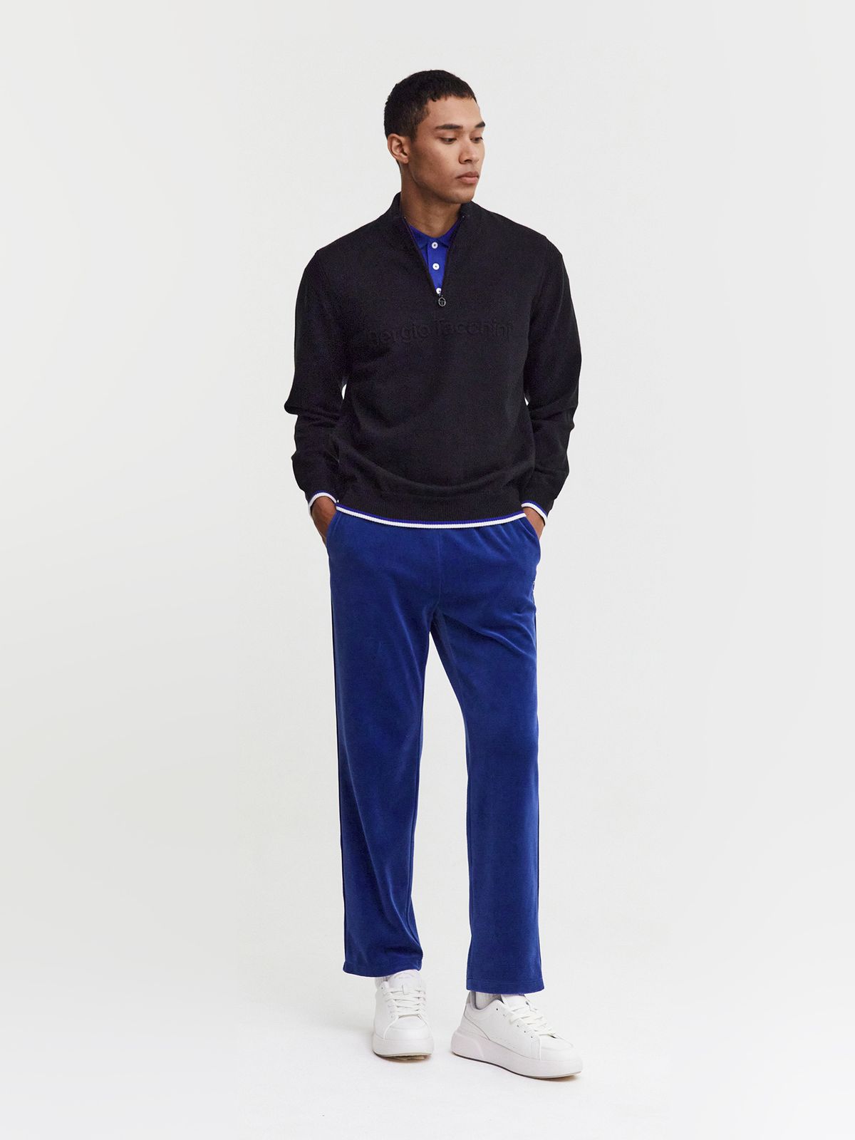 세르지오 타키니(SERGIO TACCHINI) M 리조트 울 빅 로고 스웨터 풀오버 (Black)