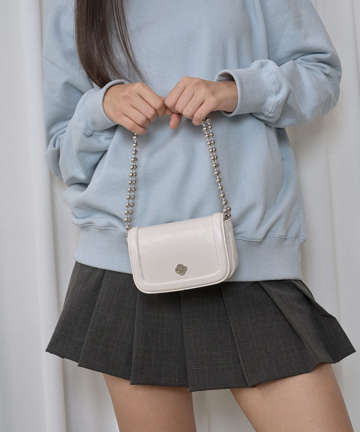 히어리(HEEARI) 포피 체인 미니백_아이보리