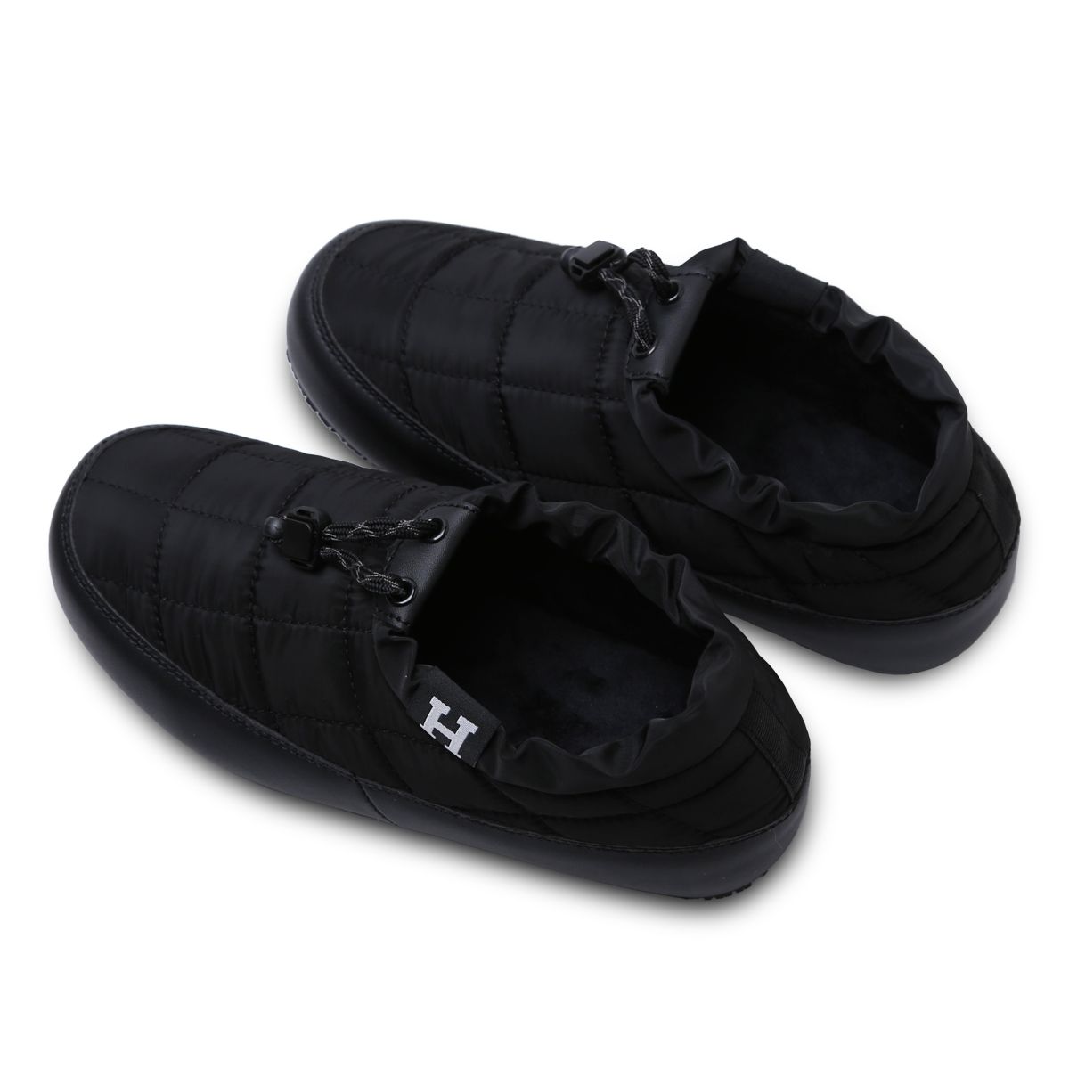 하버드 슈즈(HARVARD SHOES) 콘라드 남여공용 패딩 슬립온 퍼 안감 블랙