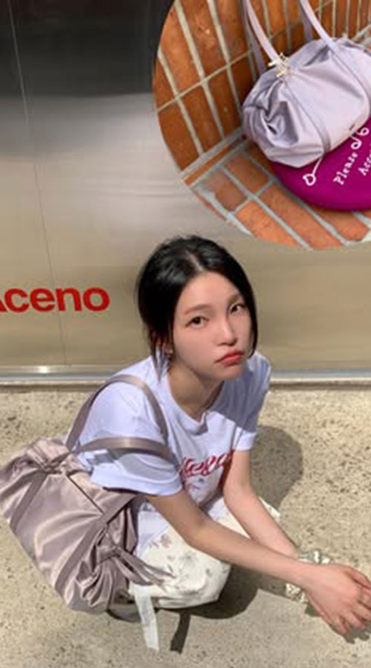 히어리(HEEARI) 오로라 셔링 더플백_라일락