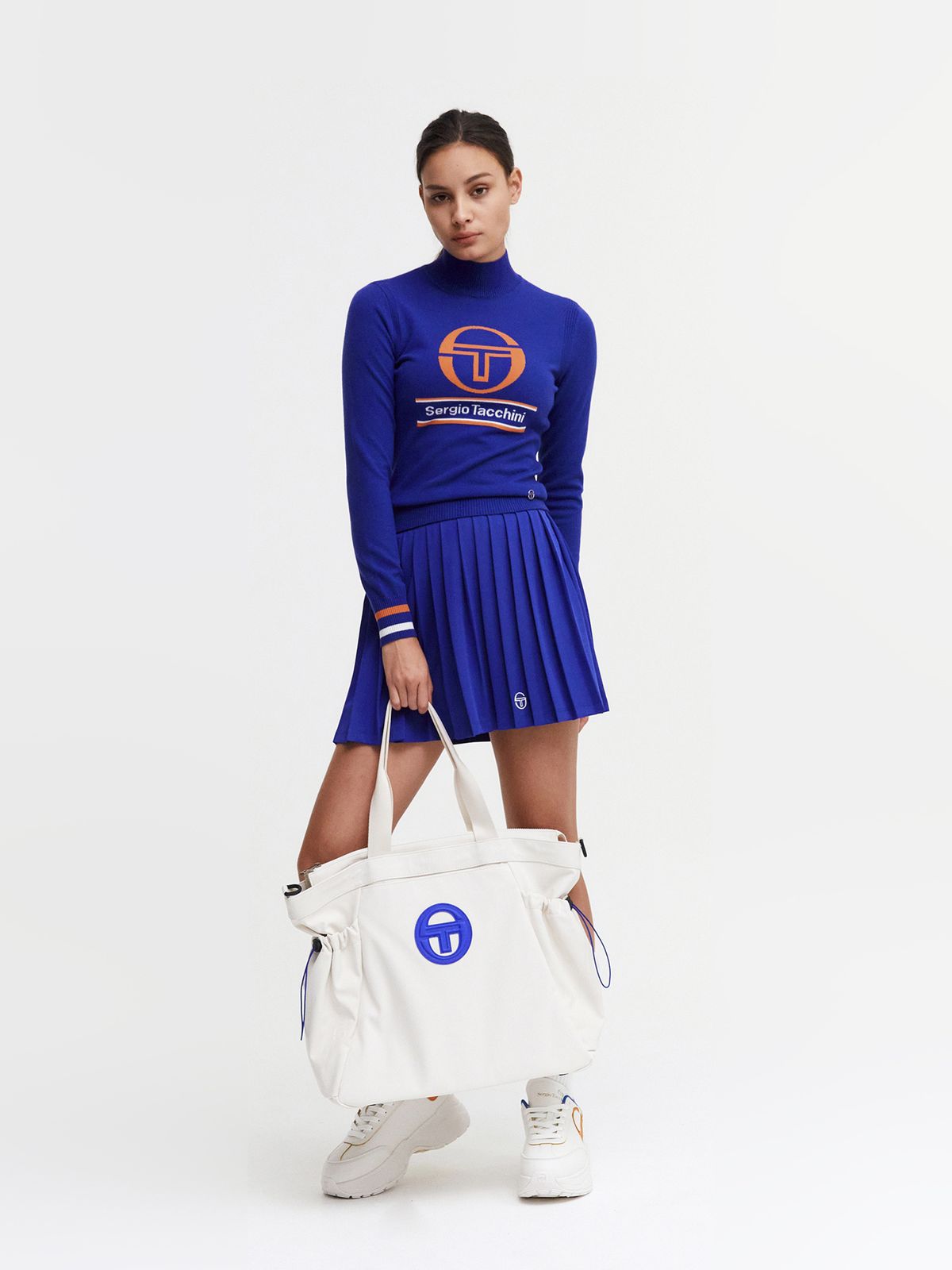 세르지오 타키니(SERGIO TACCHINI) W 리조트 울 로고 스웨터 풀오버 (D.Blue)