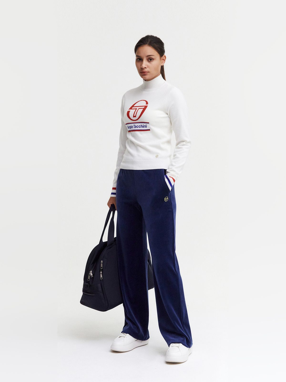 세르지오 타키니(SERGIO TACCHINI) W 리조트 울 로고 스웨터 풀오버 (White)