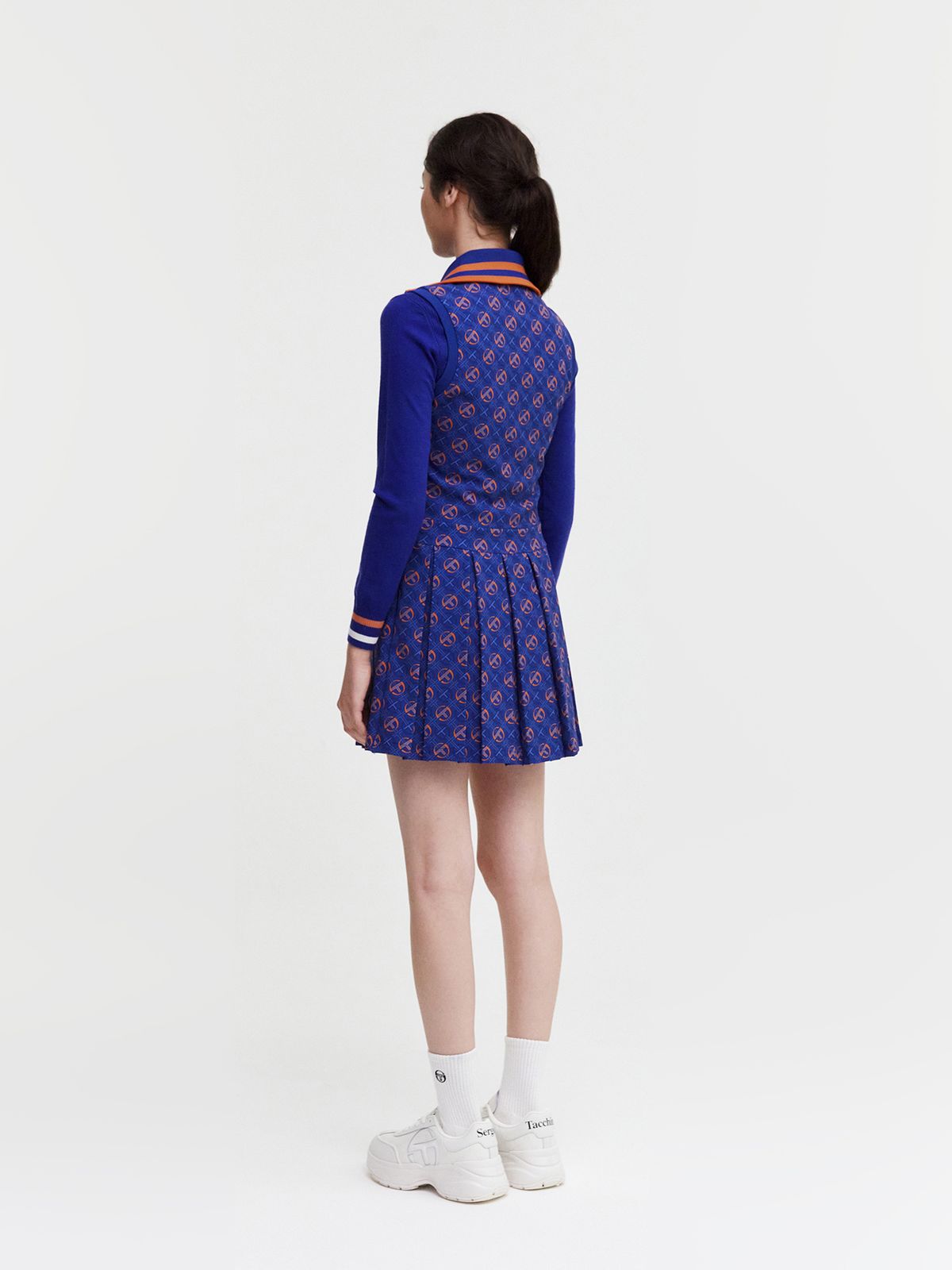 세르지오 타키니(SERGIO TACCHINI) W 리조트 하이넥 슬리브리스 드레스 (D.Blue)