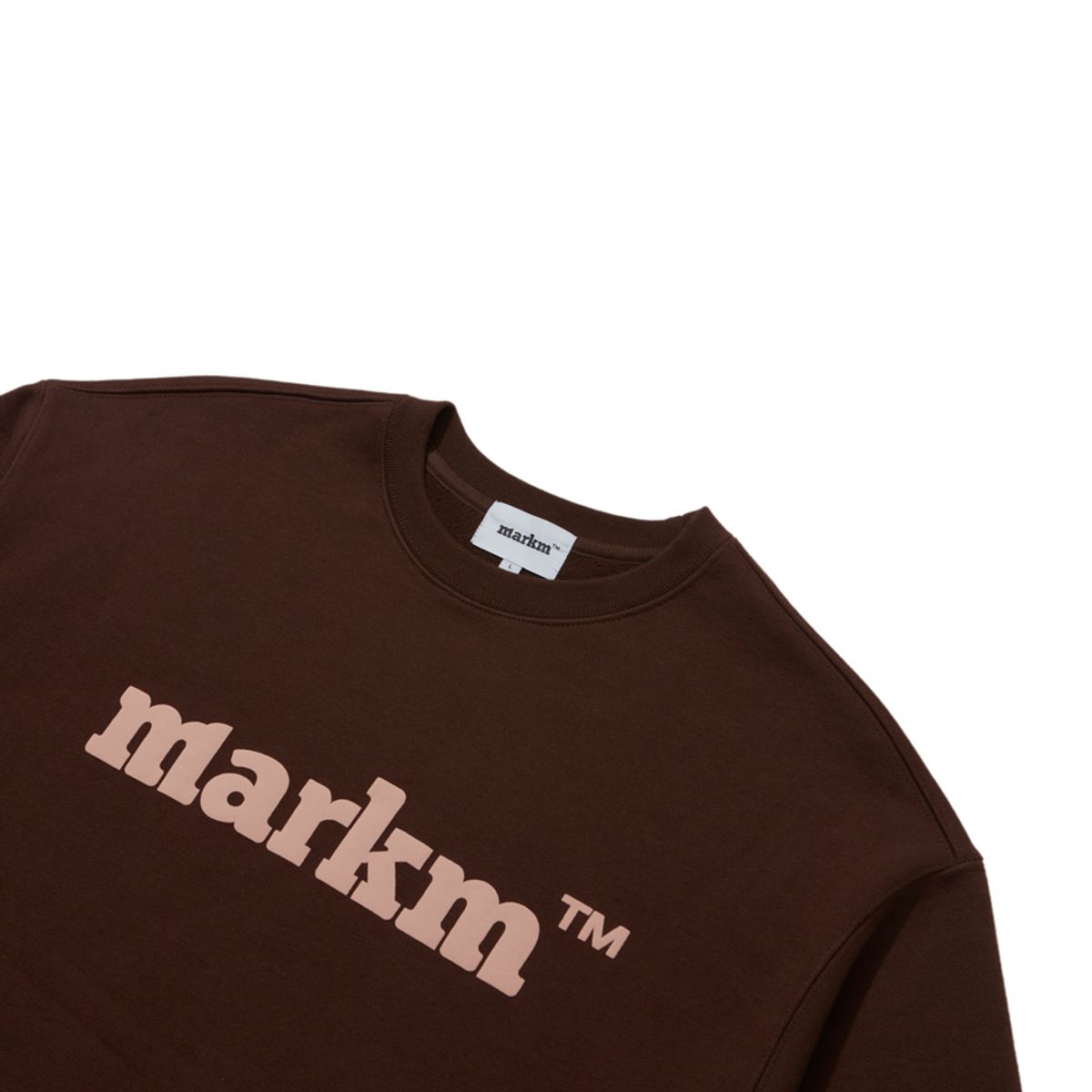 마크엠(MARKM) MARKM BASIC LOGO CREW NECK SWEAT BROWN
