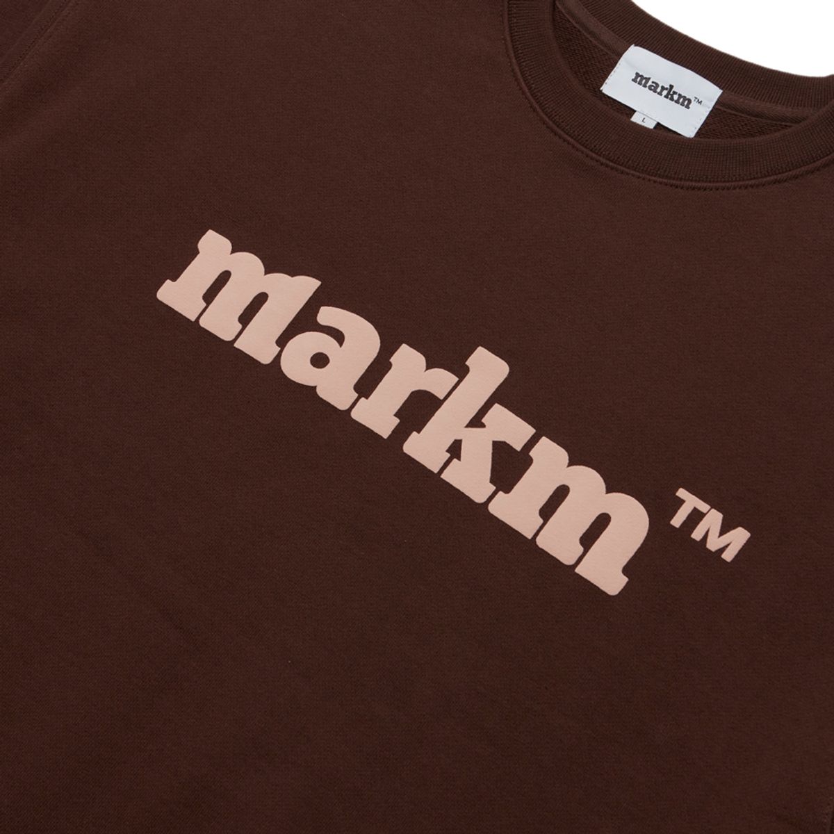 마크엠(MARKM) MARKM BASIC LOGO CREW NECK SWEAT BROWN