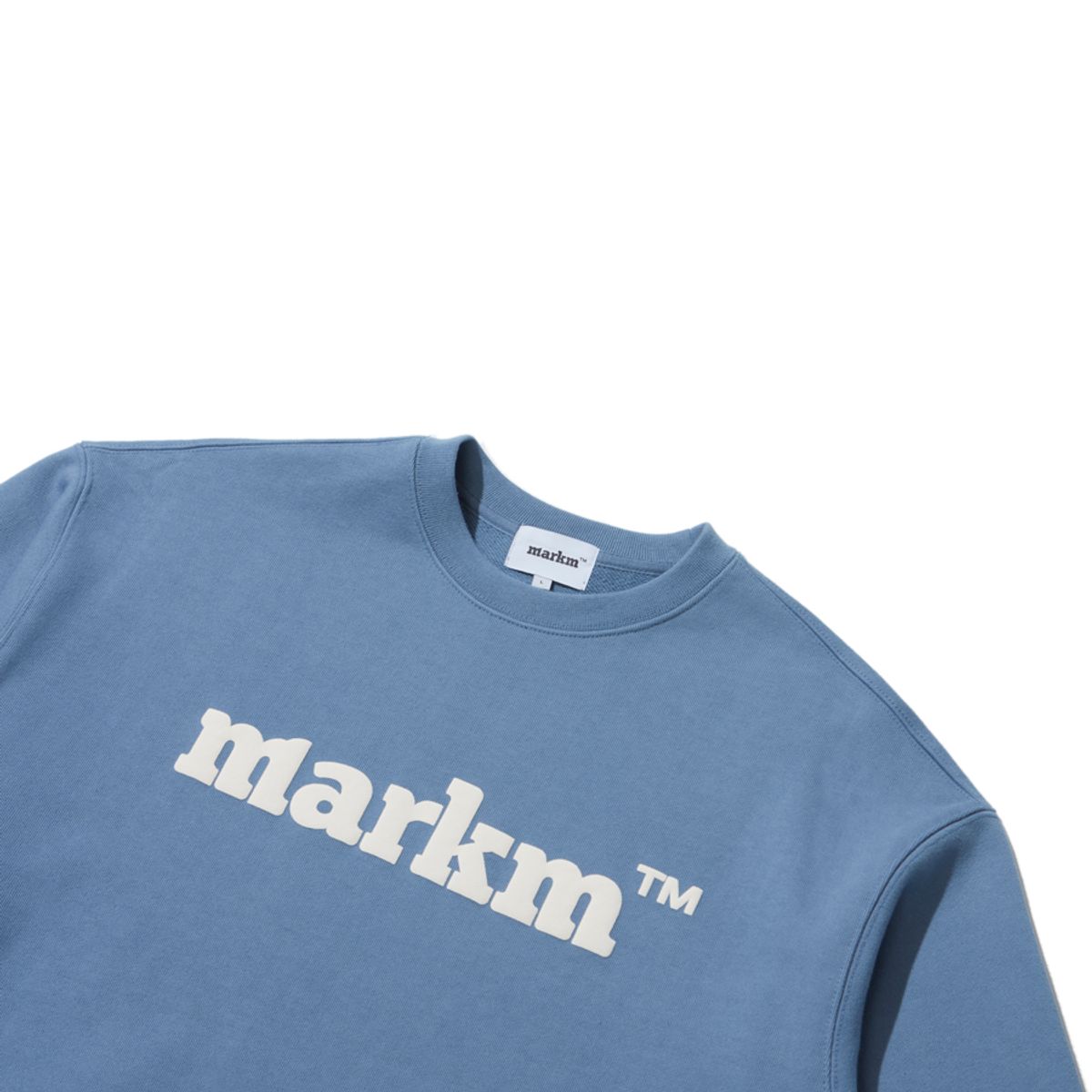 마크엠(MARKM) MARKM BASIC LOGO CREW NECK SWEAT BLUE
