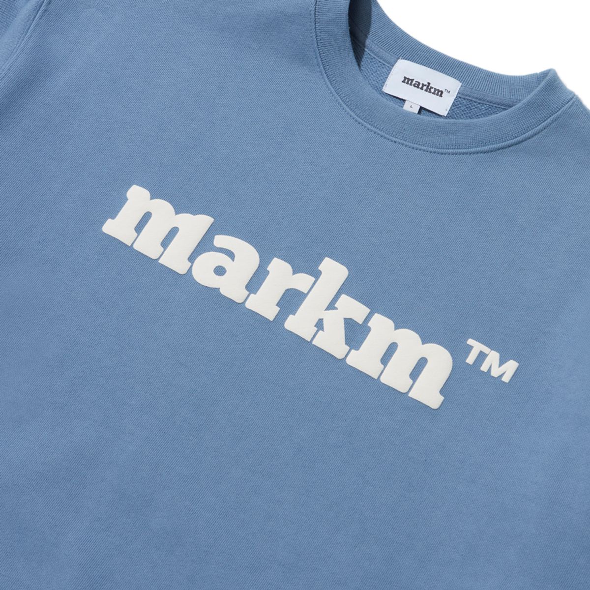 마크엠(MARKM) MARKM BASIC LOGO CREW NECK SWEAT BLUE
