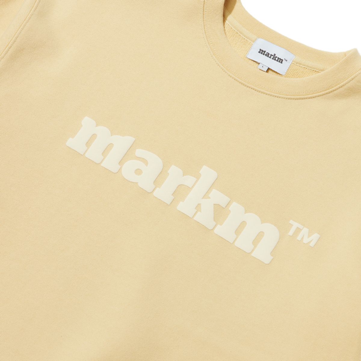 마크엠(MARKM) MARKM BASIC LOGO CREW NECK SWEAT YELLOW