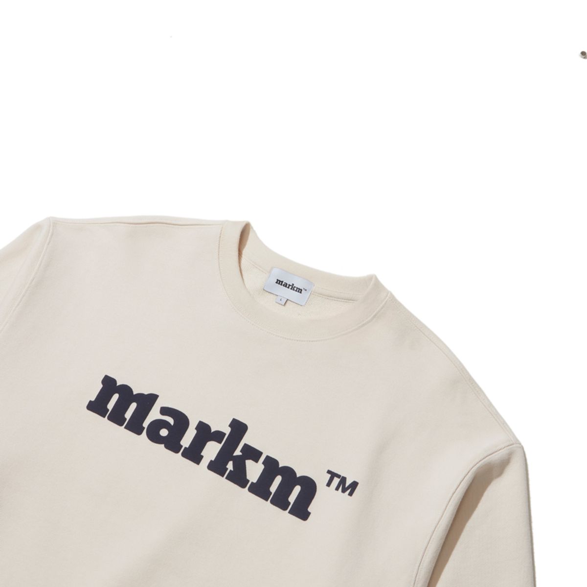 마크엠(MARKM) MARKM BASIC LOGO CREW NECK SWEAT IVORY