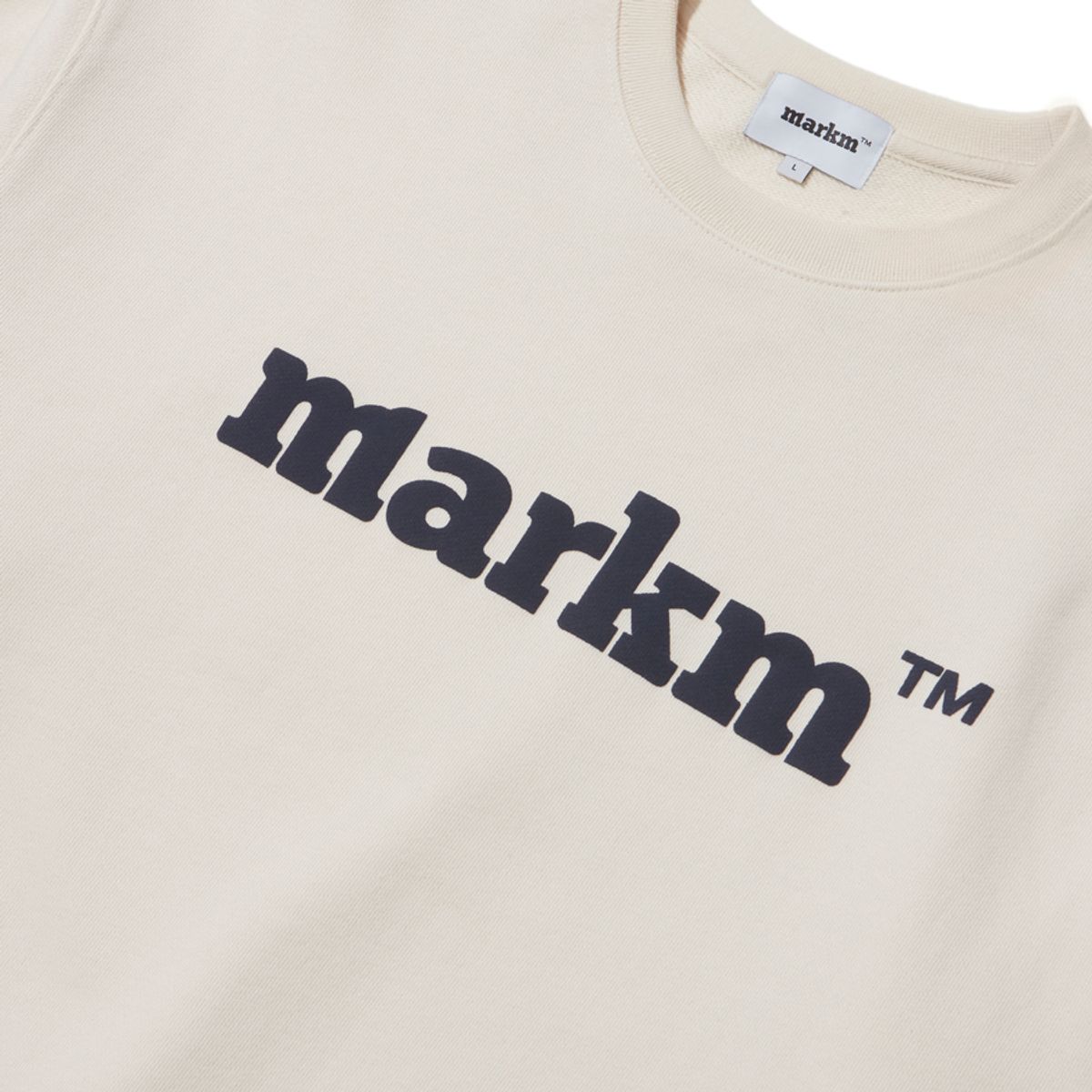 마크엠(MARKM) MARKM BASIC LOGO CREW NECK SWEAT IVORY