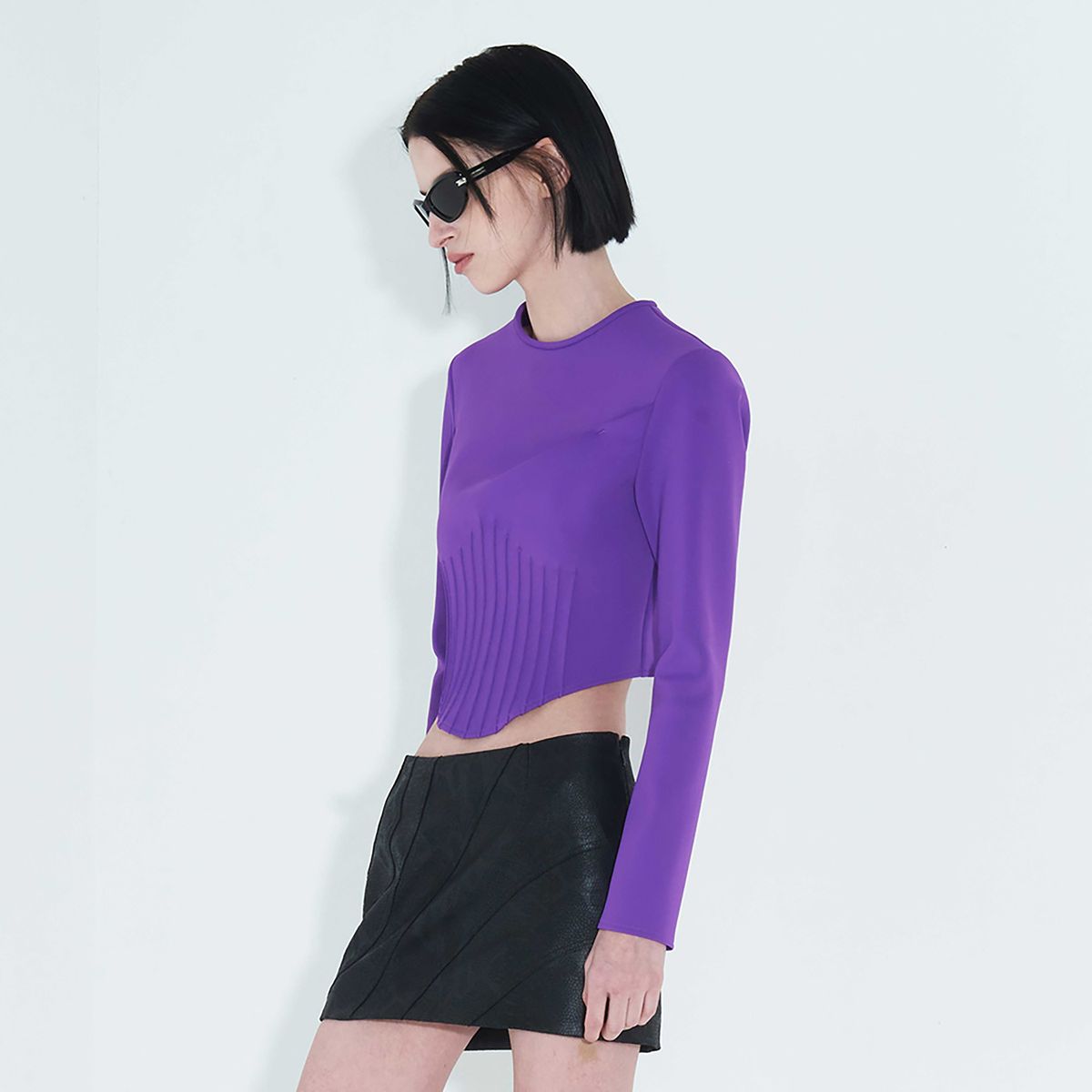킴지수(KIMZISU) Pintuck Jersey Top _ Purple