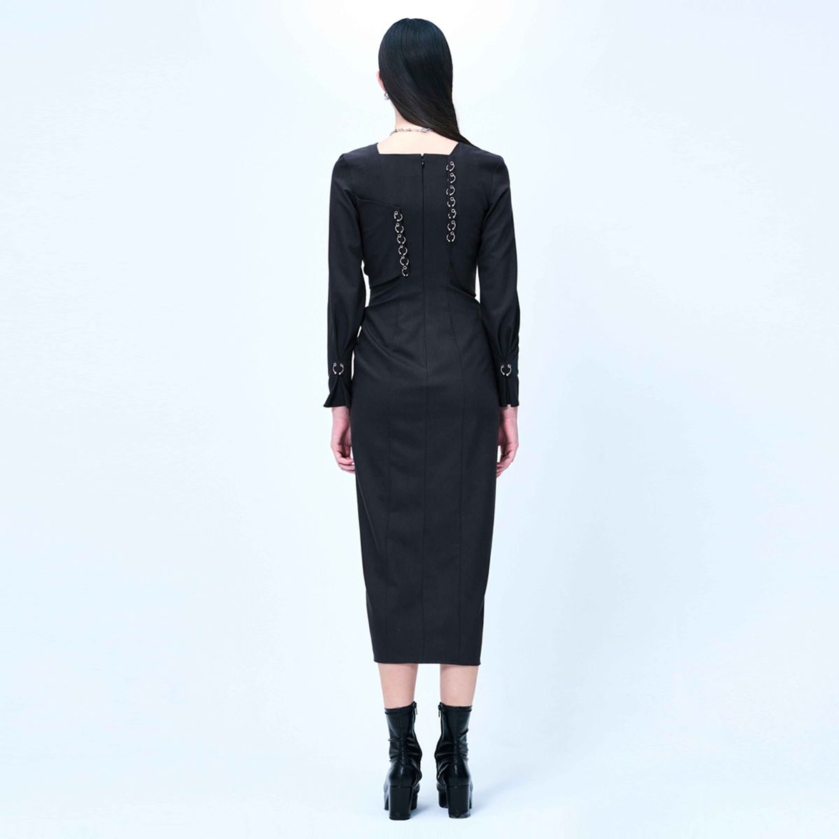킴지수(KIMZISU) [재입고] DOZI - Long Pierced Dress _ Dark Grey