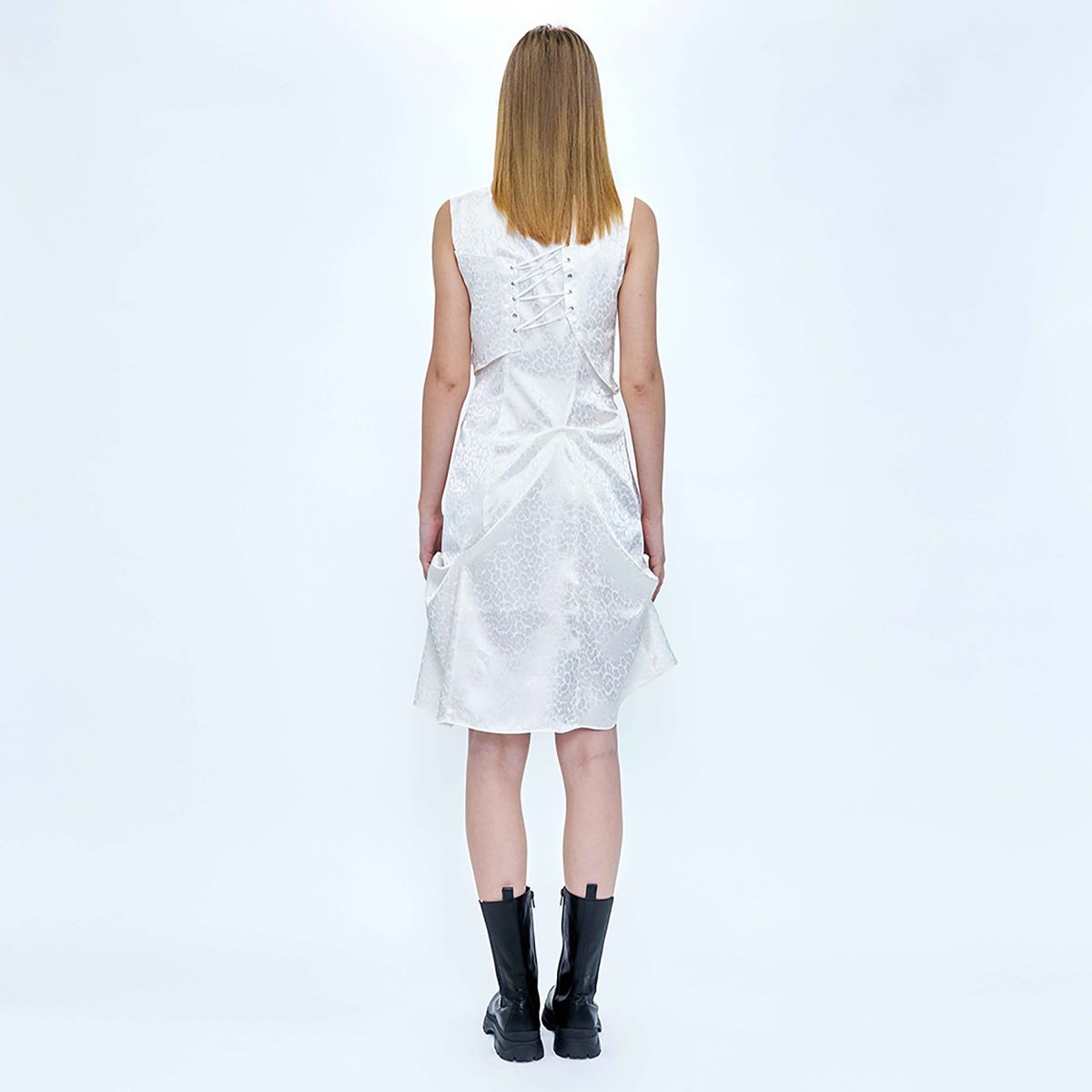 킴지수(KIMZISU) DOZI - Satin Leopard Dress _ Off-White