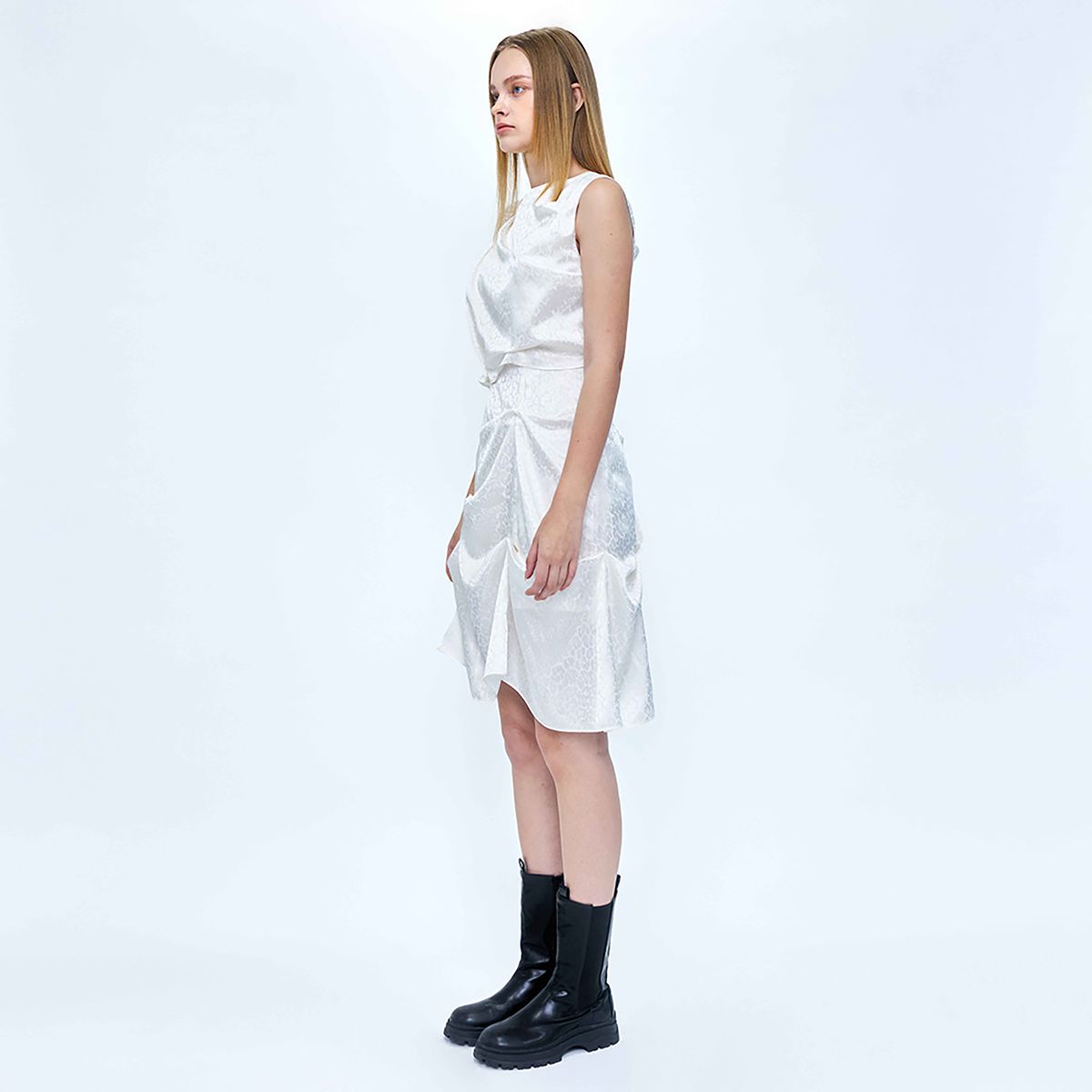 킴지수(KIMZISU) DOZI - Satin Leopard Dress _ Off-White