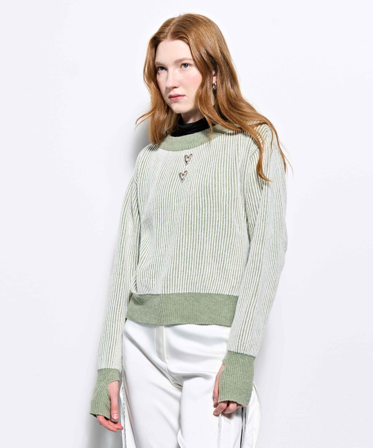 킴지수(KIMZISU) Melange Rib Knit Top _ Ivory