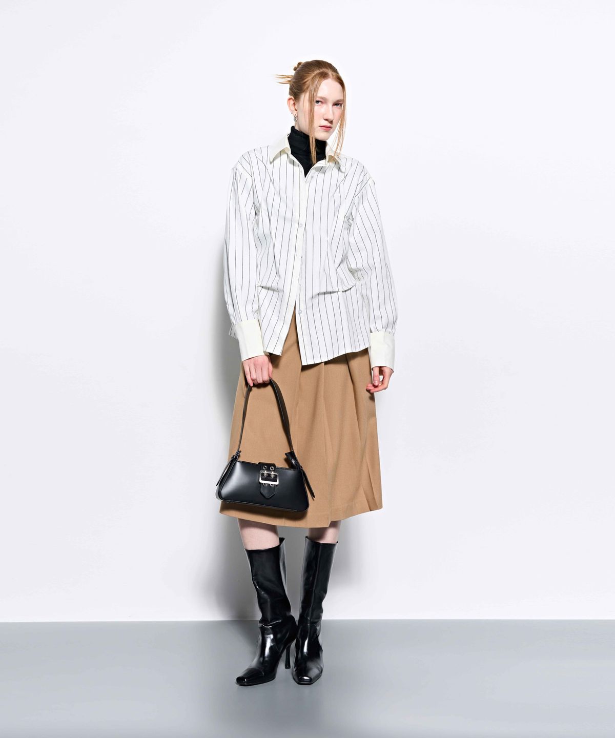 킴지수(KIMZISU) DOZI - Pinched Stripe Oversized Shirts _ Ivory