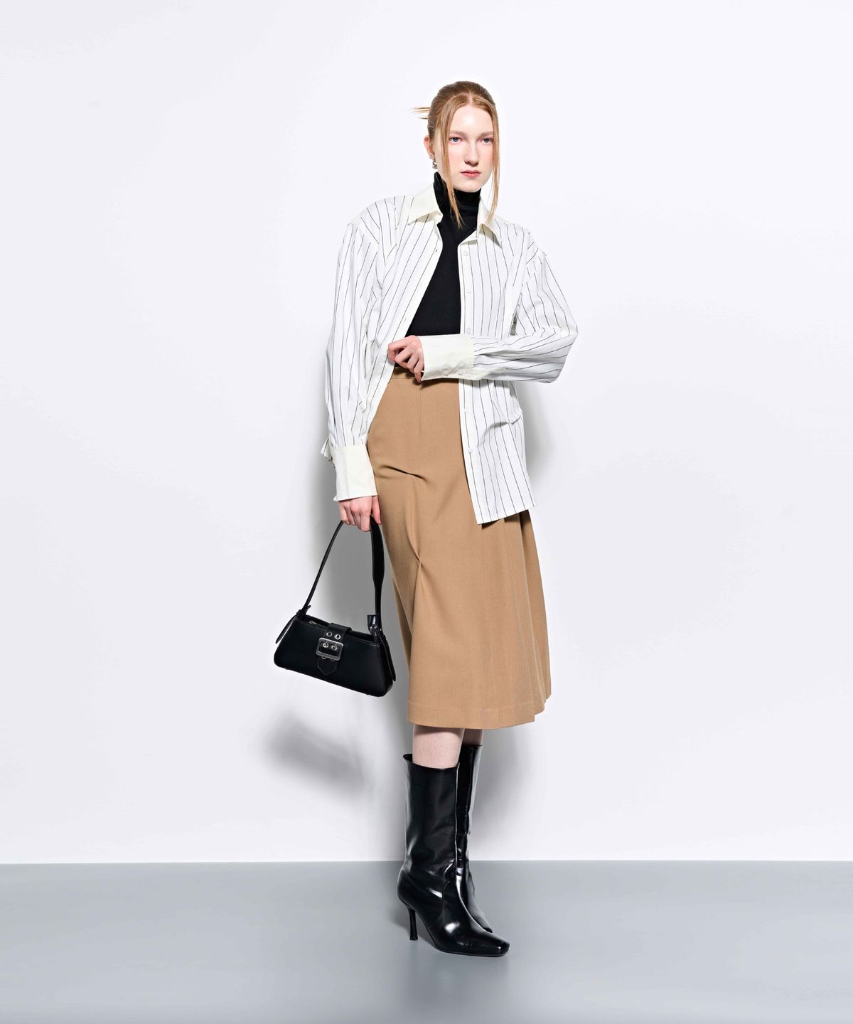 킴지수(KIMZISU) DOZI - Pinched Midi Skirt _ Beige