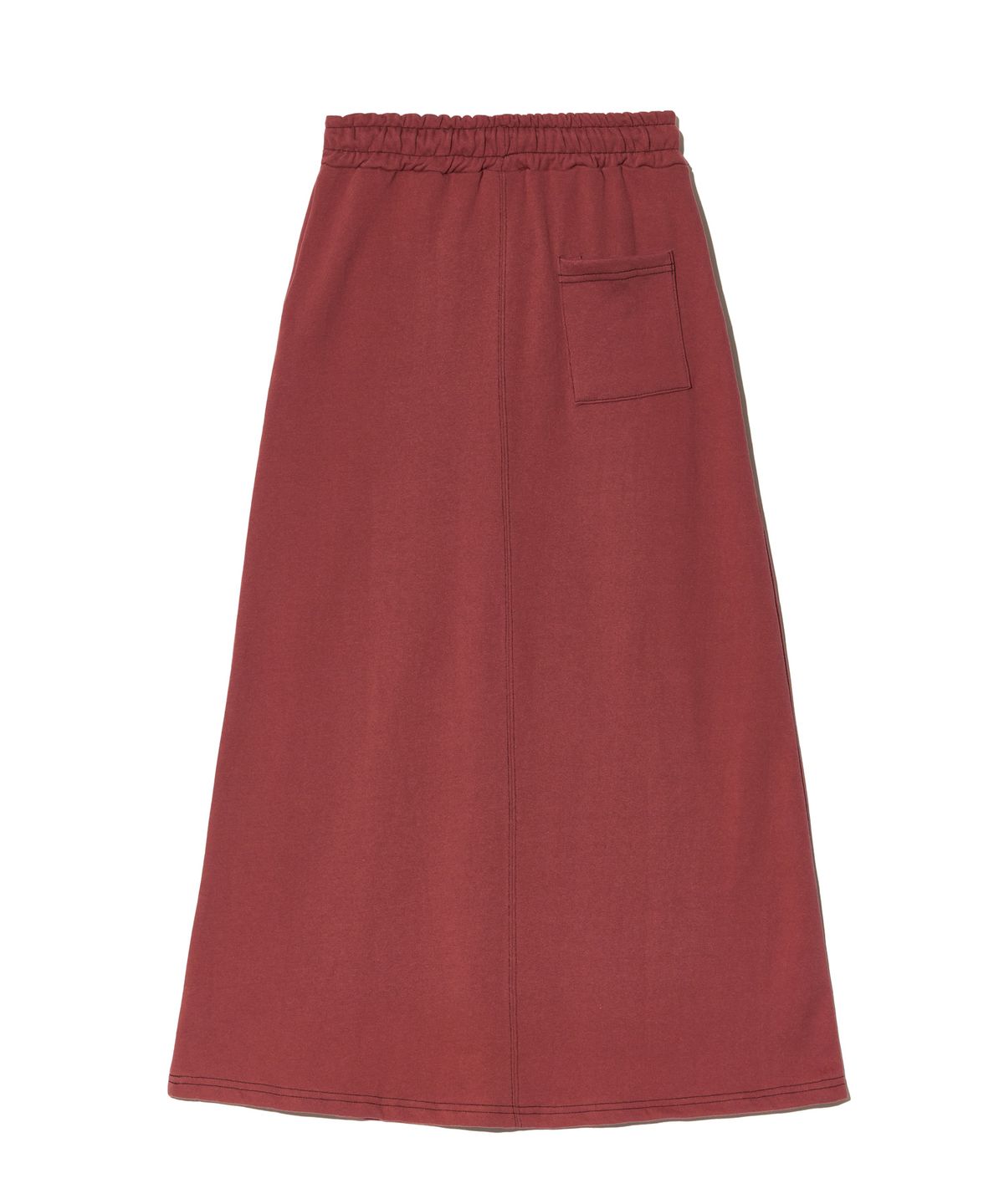 피스메이커(PIECE MAKER) STITCH SWEAT MAXI SKIRT (BURGUNDY)