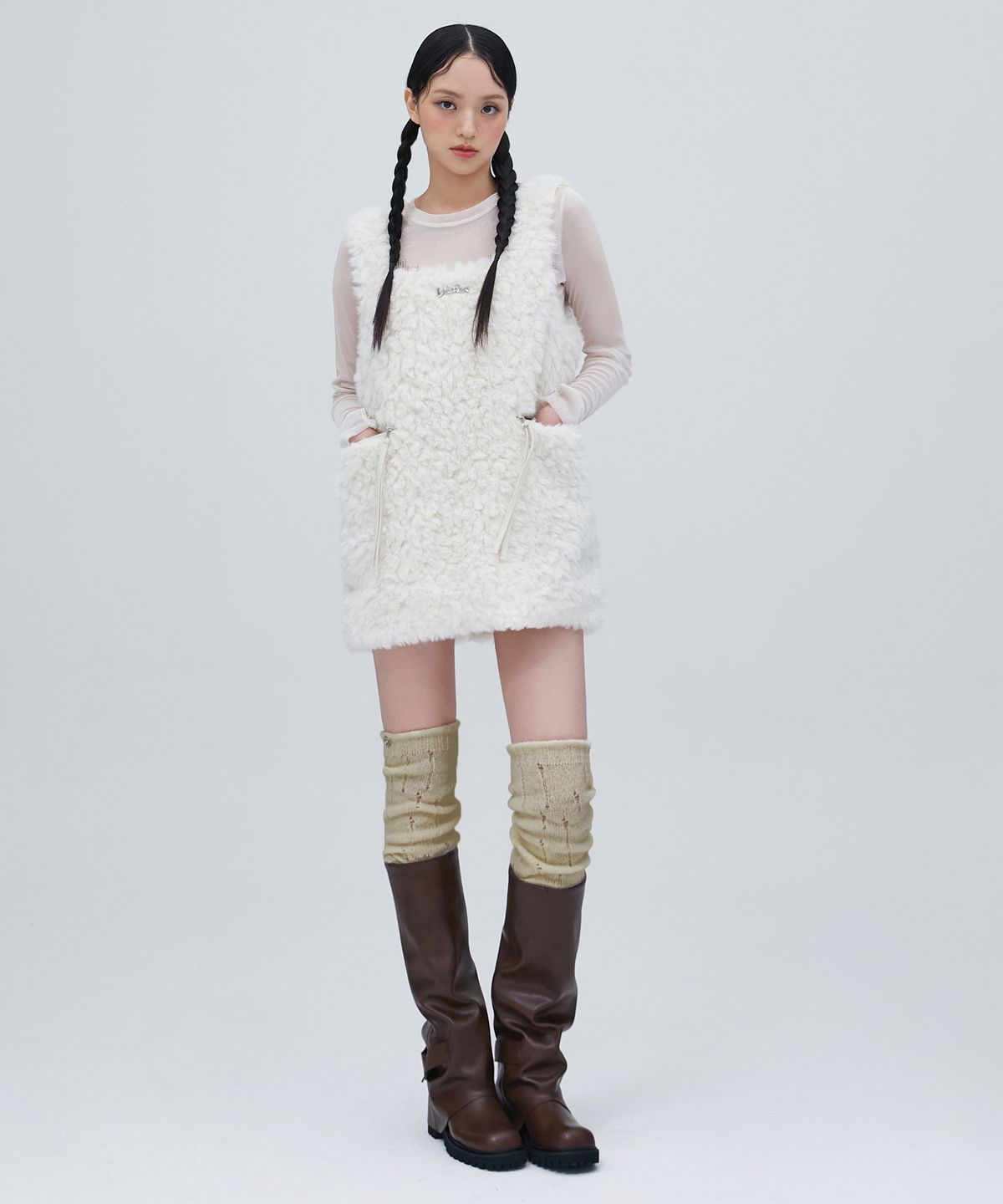 라라폭스(LALAFOX) KNIT LEG WARMER BEIGE BP4AK001