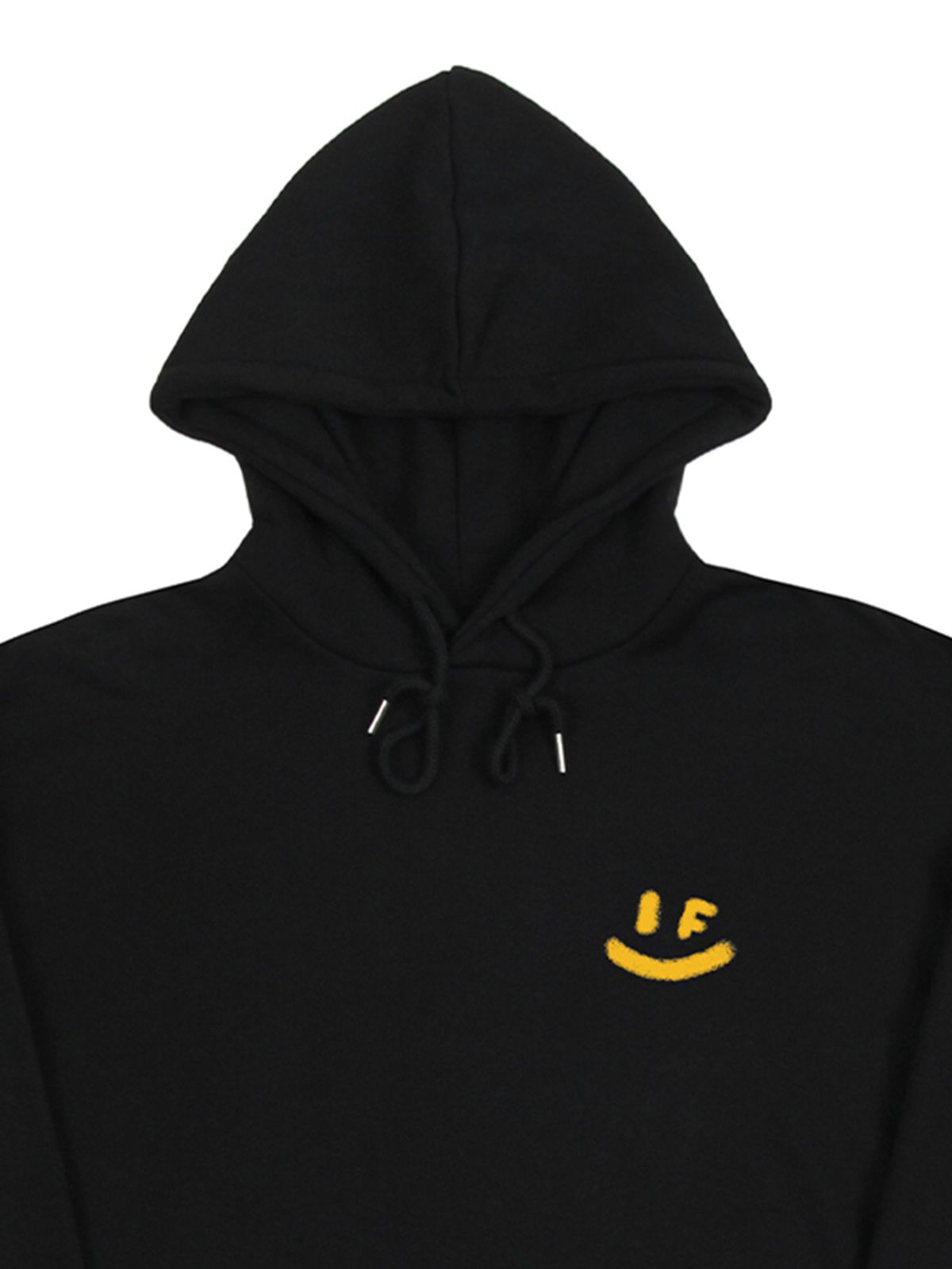 그레이버(GRAVER) [UNISEX]스프레이 스몰 드로잉 스마일 후드티_블랙