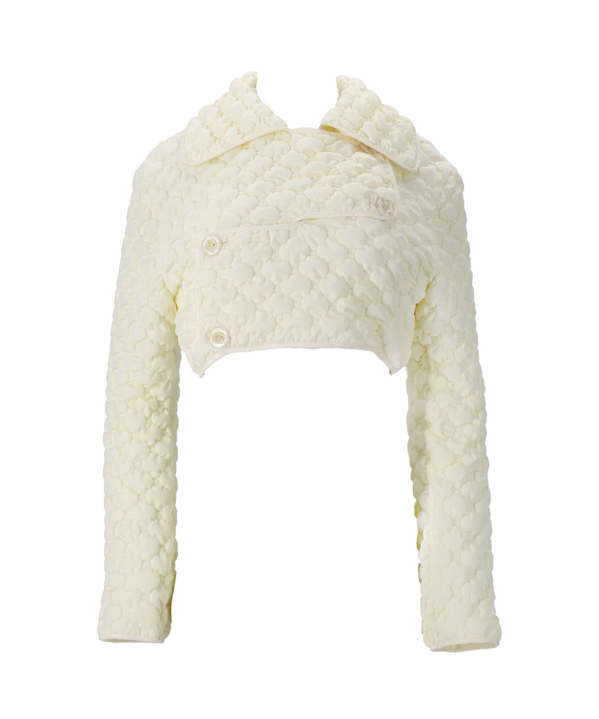 쎄쎄쎄(SETSETSET) SIGNATURE CROSSOVER SHIRRING PADING JACKET IVORY
