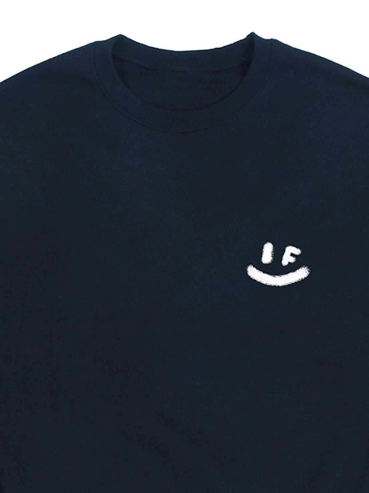 그레이버(GRAVER) [UNISEX]스프레이 스몰 드로잉 스마일 맨투맨_네이비