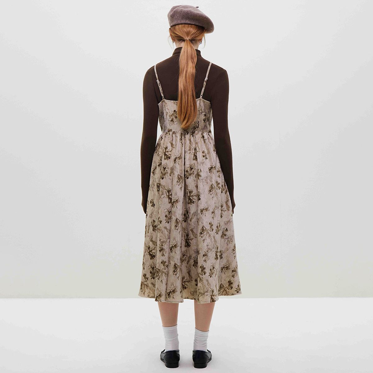 웬스데이딜라잇(WEDNESDAY DELIGHT) WD_Autumn corduroy floral dress