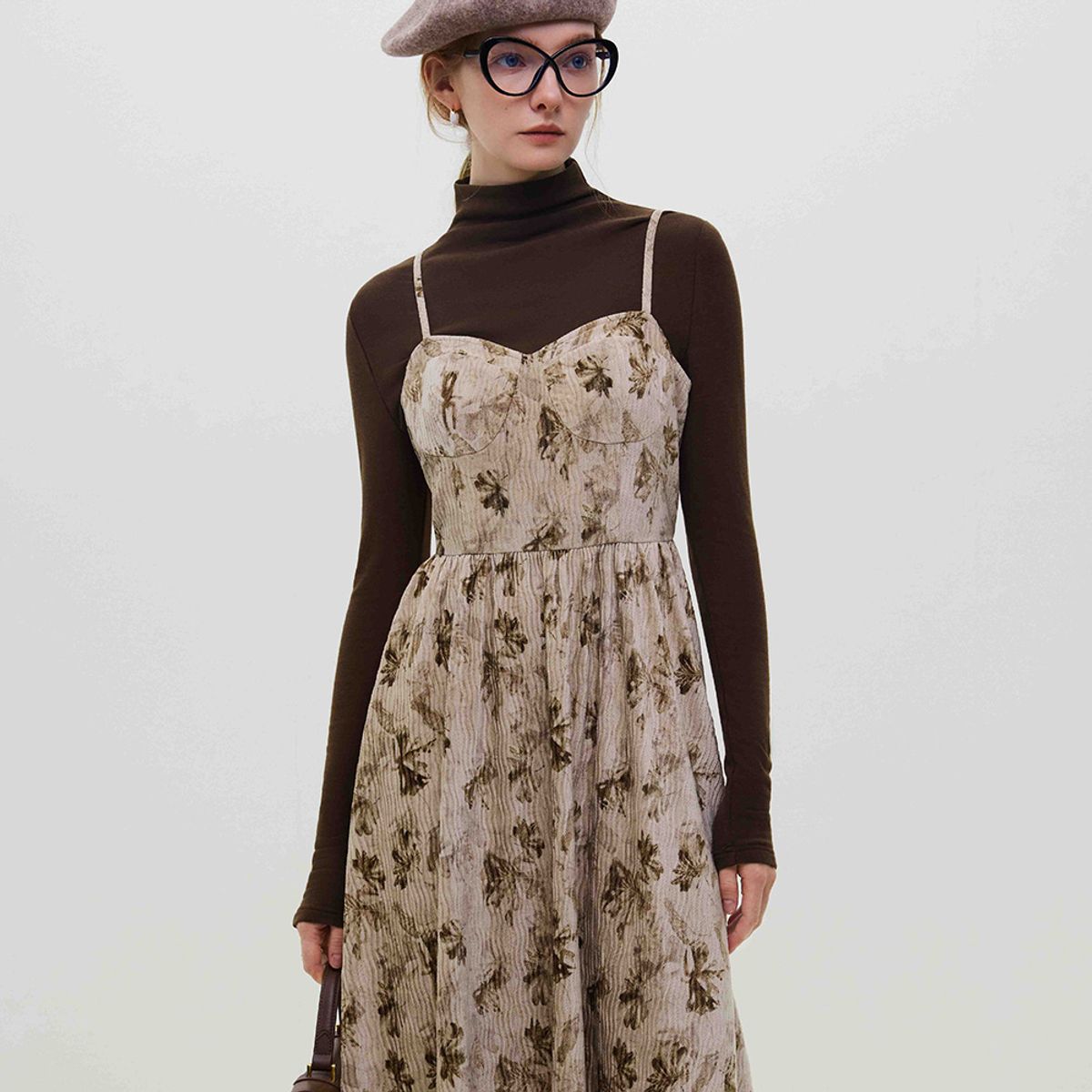 웬스데이딜라잇(WEDNESDAY DELIGHT) WD_Autumn corduroy floral dress