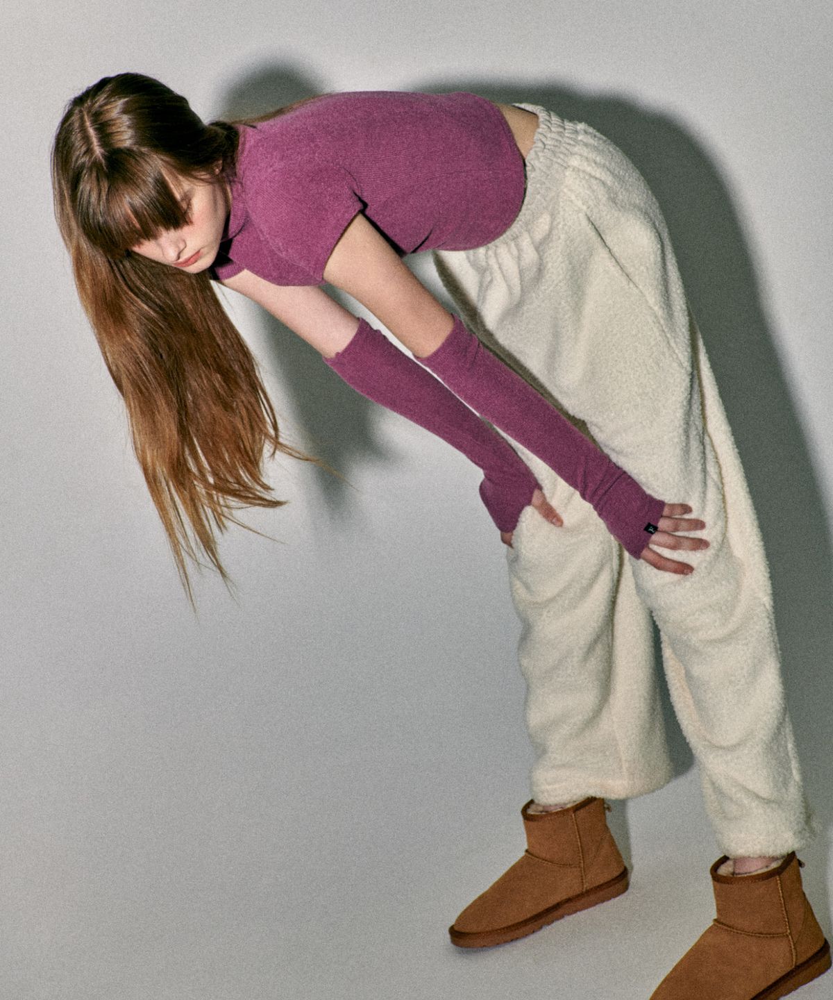 꾸아페(QUAFE) COLORING FLEECE PANTS_IVORY