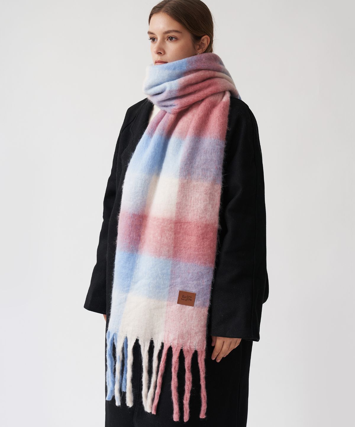 리끌로우(RECLOW) RC SNOW CHECK 머플러 PINK