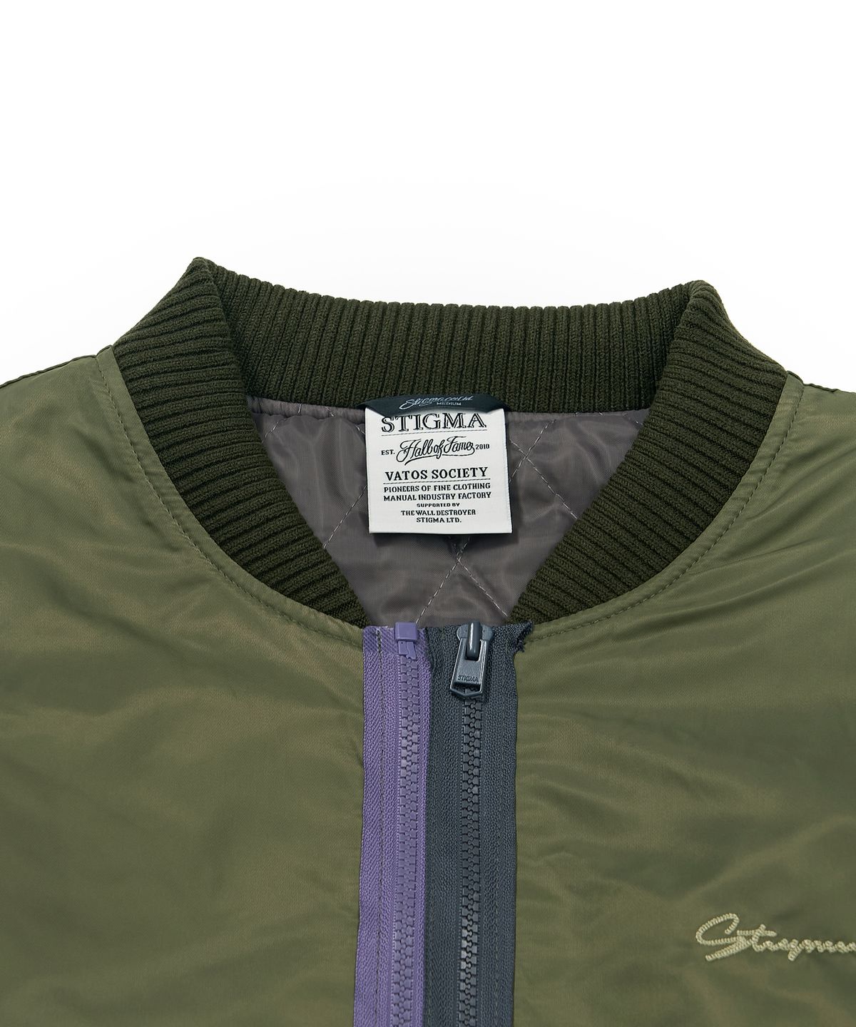 스티그마(STIGMA) ZIPPER OVERSIZED MA-1 JACKET KHAKI