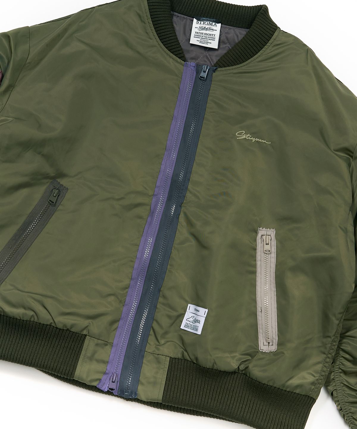 스티그마(STIGMA) ZIPPER OVERSIZED MA-1 JACKET KHAKI