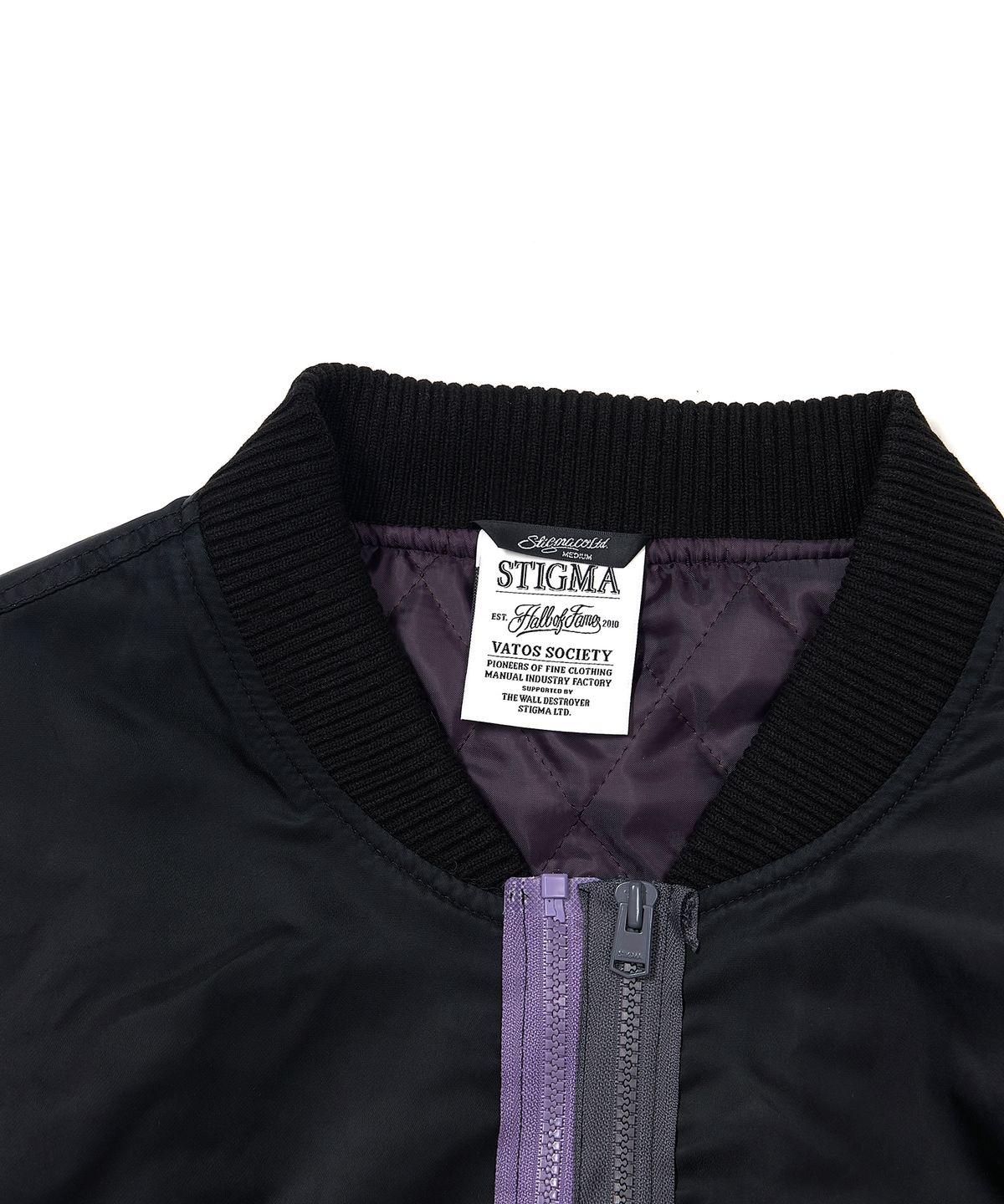 스티그마(STIGMA) ZIPPER OVERSIZED MA-1 JACKET BLACK