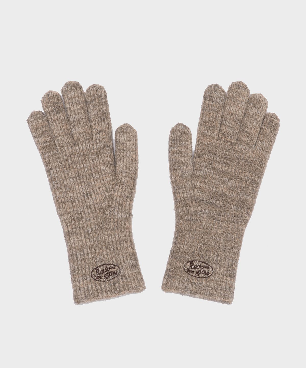 리끌로우(RECLOW) RC KNIT LOGO 장갑 OATMEAL