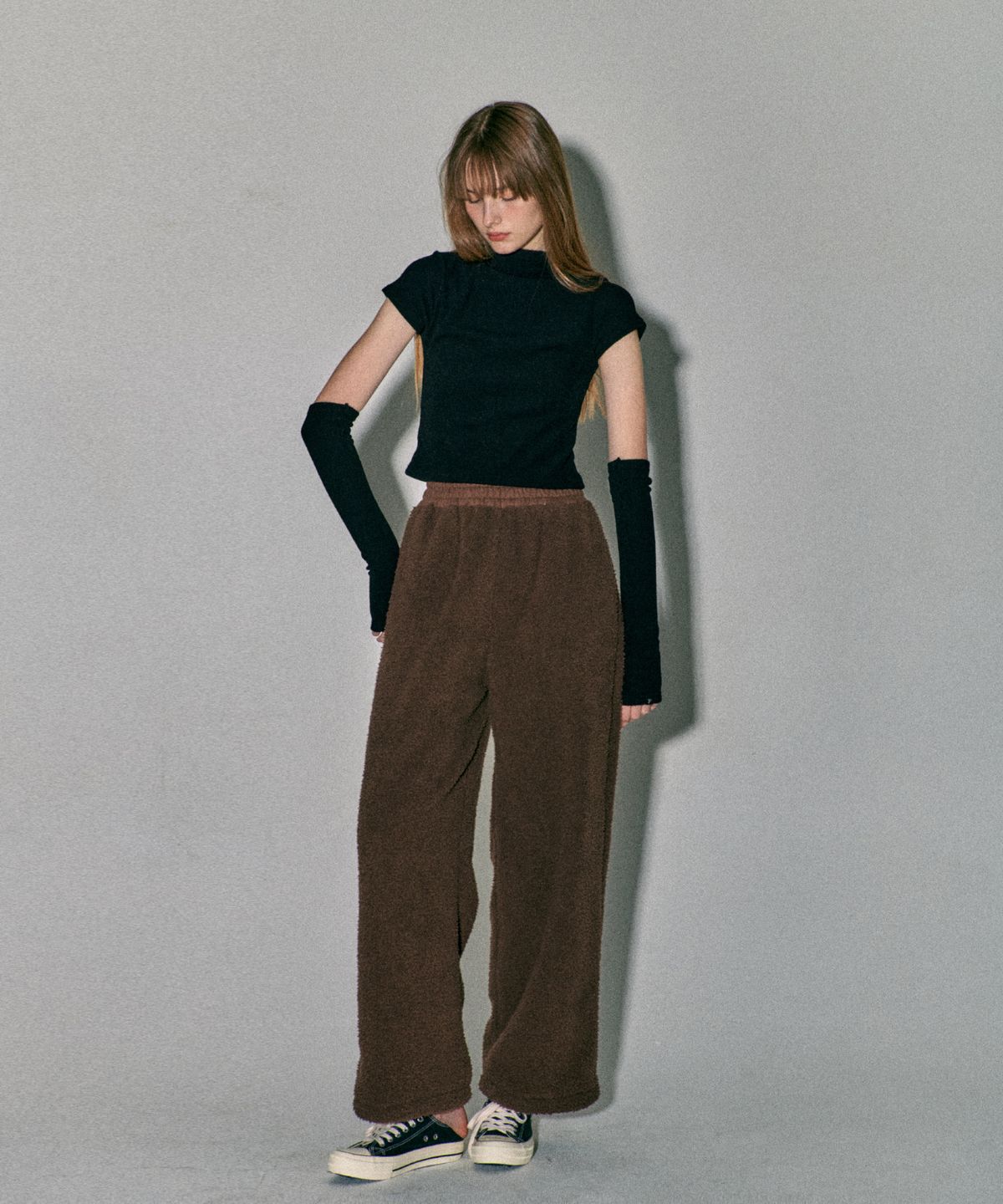 꾸아페(QUAFE) HIGH-NECK KNIT WARMER SET_BLACK
