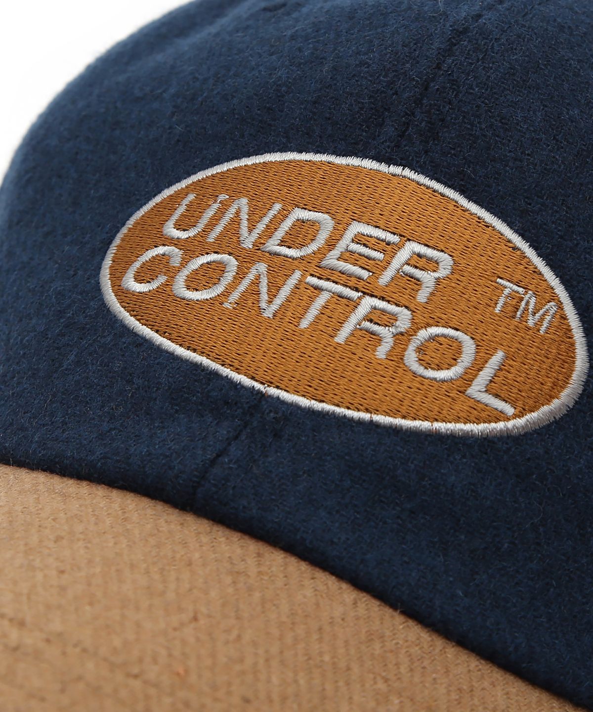 언더컨트롤(UNDERCONTROL) 가을 겨울 플란넬 배색 소프트탑 남녀공용 볼캡 야구모자 CIRCLE TM / AUTHENTIC B B / BLUE FLANNEL