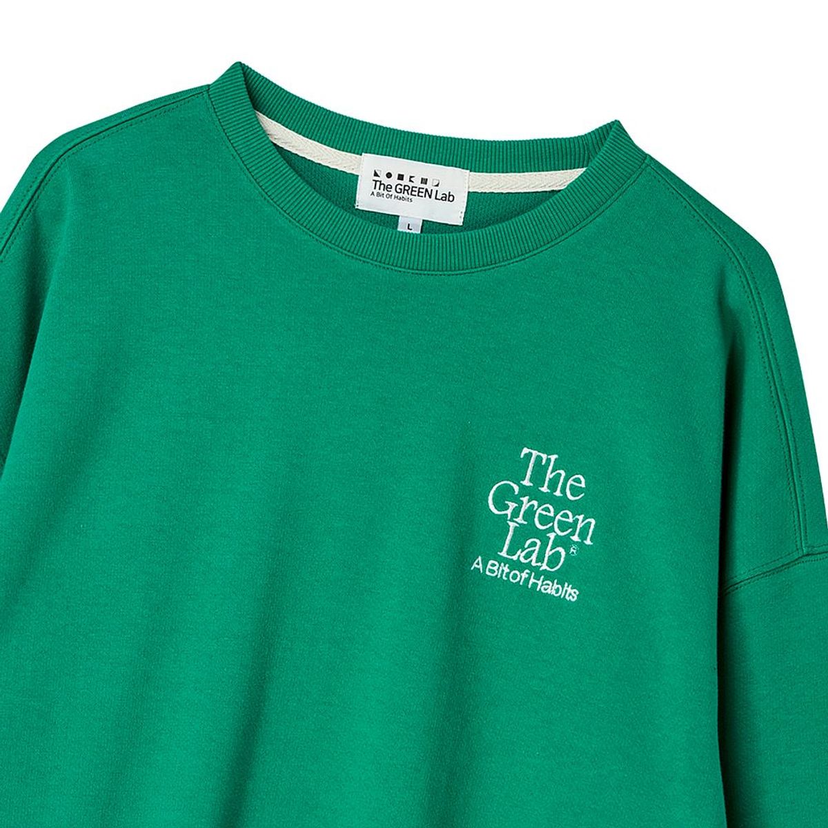 더그린랩(THE GREEN LAB) 에센셜 자수 스웻셔츠 [그린]